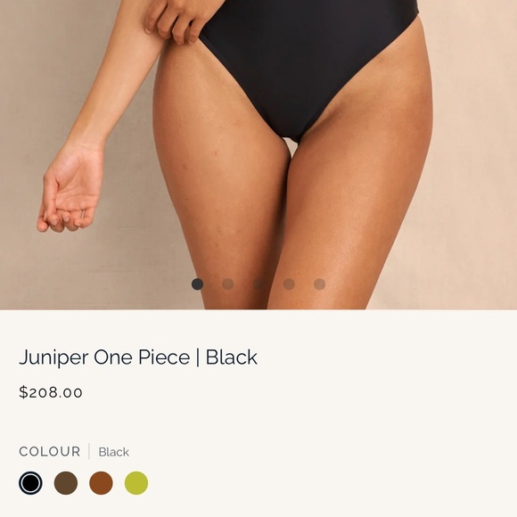 Sleek Black Juniper One-Piece Swimsuit with Spaghetti Straps NWT 208.00 - Picture 5 of 5